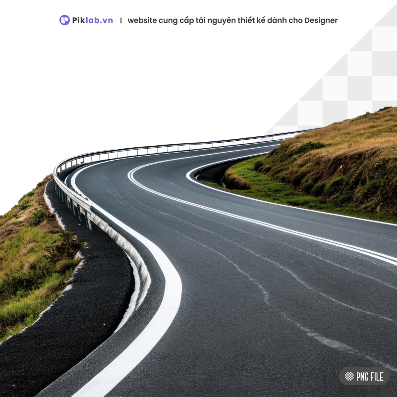 Design resource roadways one side mountain one side dry grass road isolated on transparent background PNG con đường